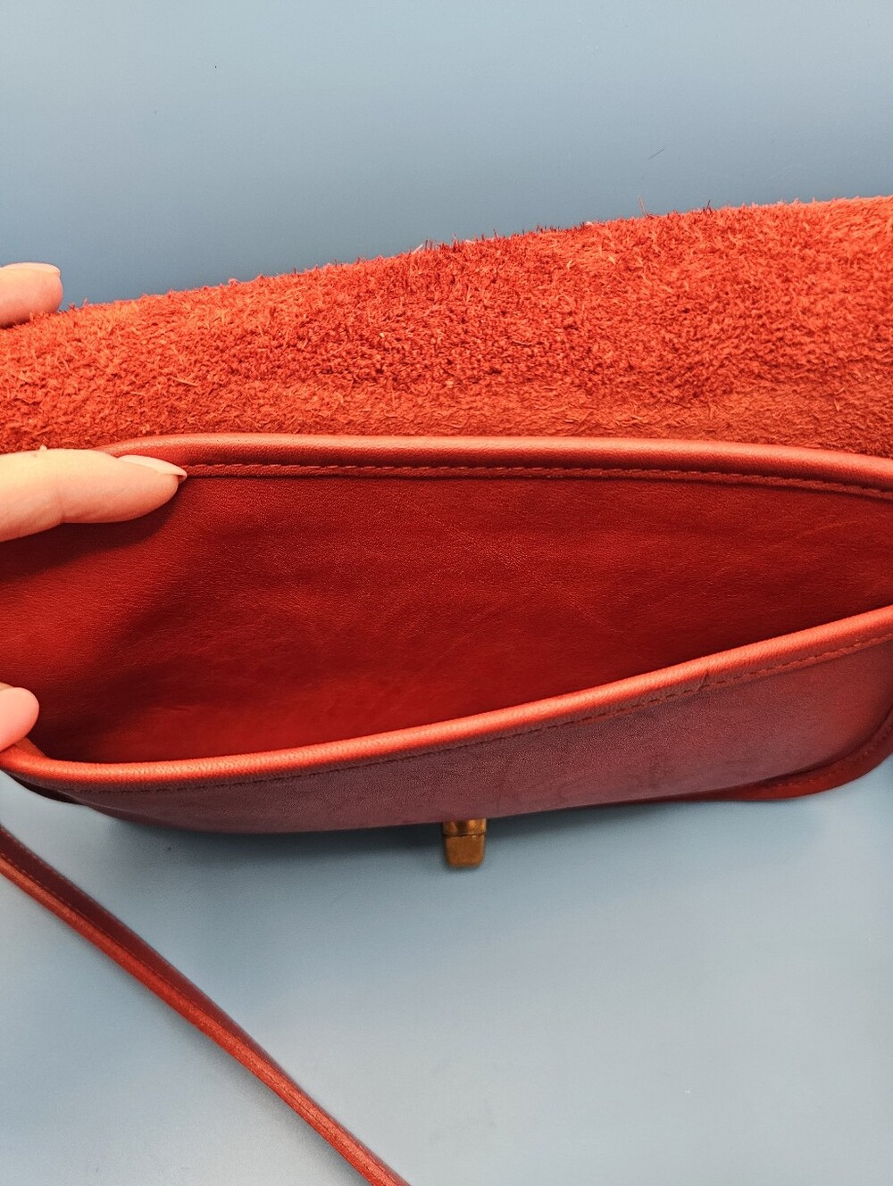 Vintage Coach Fully Convertible Clutch Vibrant Red Bag Creed 869-7751 - Picture 5 of 16